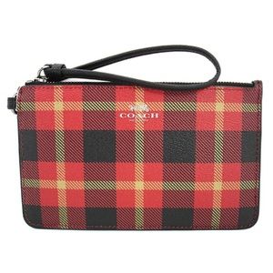 Authentic COACH Plaid Wristlet
